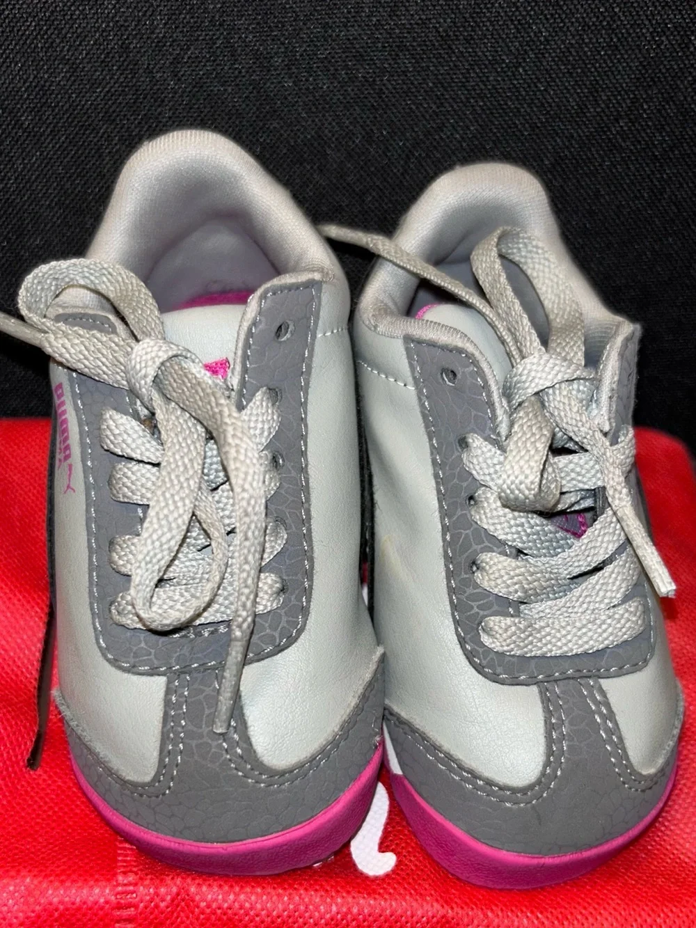 Puma Kids Gray and Pink Low-Top Sneakers